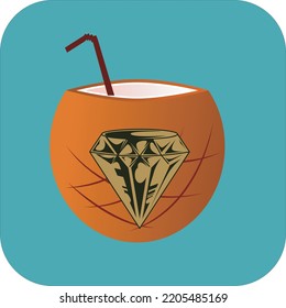 el coco joven tiene el logo de un diamante