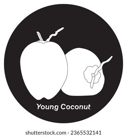Young coconut icon vector illustration design