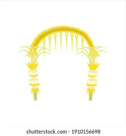 young coconut leaf gate wedding traditional indonesia object culture drawing digital design graphic 2d hd illustration vector