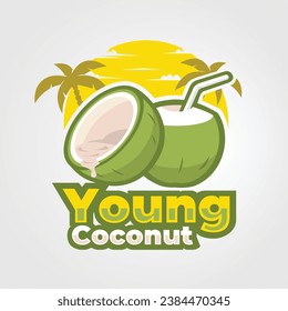 Young Coconut Ready Made Logo Vector Art Isolated. Best for Business and Tshirt Design