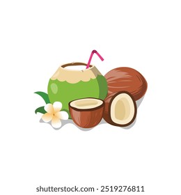 Young Coconut, Refreshing Tropical Beverage Delight