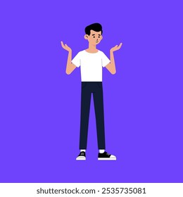 young confused standing vector eps illustration