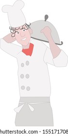 the young cooker is going