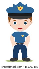 Young cop cartoon in uniform
