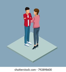 Young couple 3d