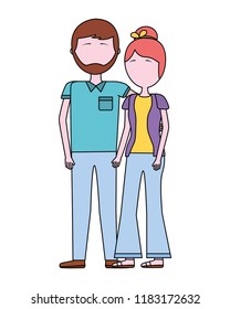 young couple avatar character
