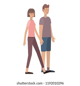 young couple avatar character