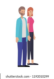 young couple avatar character