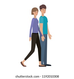 young couple avatar character