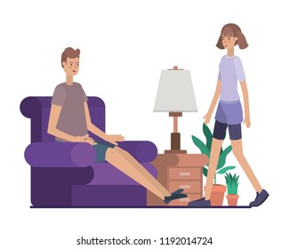 young couple avatar character