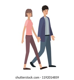 young couple avatar character