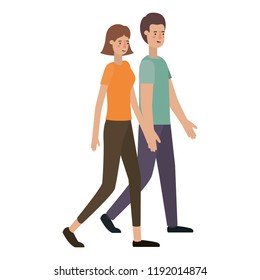 young couple avatar character