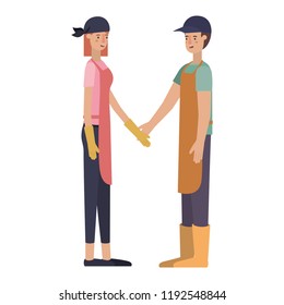 young couple avatar character