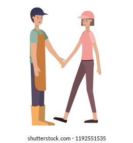 young couple avatar character