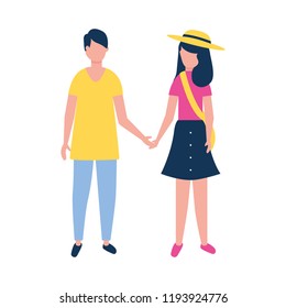 young couple avatar character
