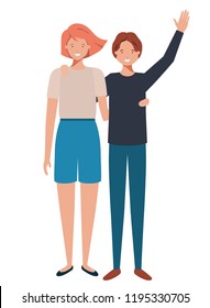 young couple avatar character