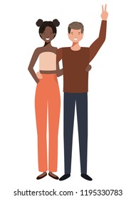 young couple avatar character