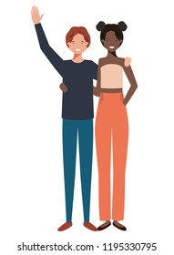 young couple avatar character