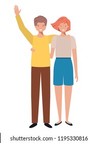 young couple avatar character