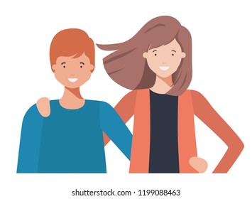 young couple avatar character