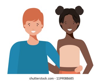 young couple avatar character
