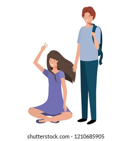young couple avatar character 