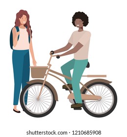 young couple avatar character