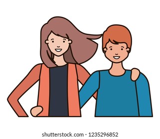 young couple avatar character