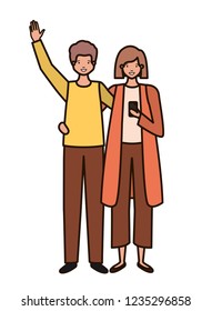 young couple avatar character