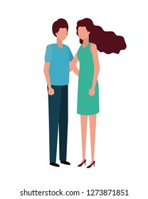 young couple avatar character