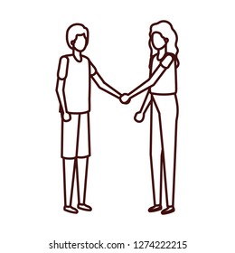 young couple avatar character