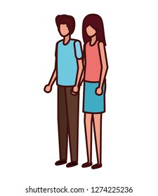 young couple avatar character