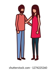 young couple avatar character