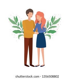 young couple avatar character