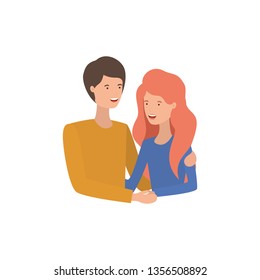 young couple avatar character