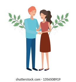 young couple avatar character
