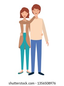 young couple avatar character