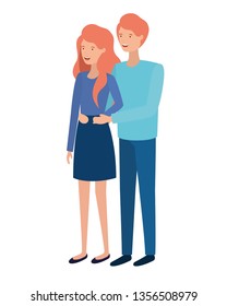 young couple avatar character