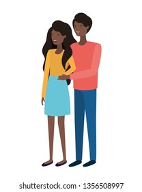 young couple avatar character