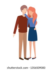 young couple avatar character