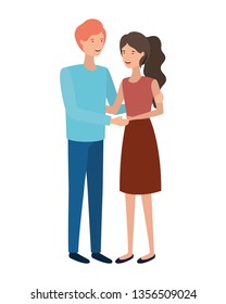 young couple avatar character