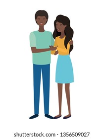 young couple avatar character