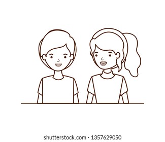 young couple avatar character