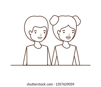 young couple avatar character