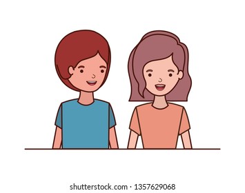 young couple avatar character