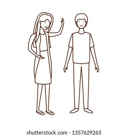 young couple avatar character
