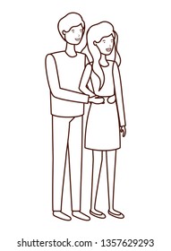 young couple avatar character