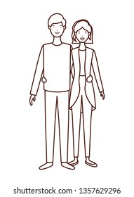 young couple avatar character
