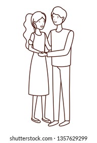 young couple avatar character