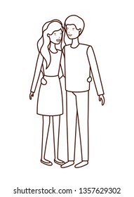 young couple avatar character